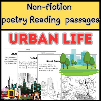 Preview of Nonfiction Poetry Reading Comprehension Passages on  theme of Urban life