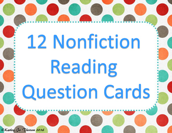 Preview of Nonfiction Reading Cards