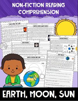 Preview of Nonfiction Reading Comprehension - Earth, Moon, & Sun