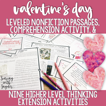 Preview of Valentine's Day Nonfiction Reading Comprehension: Leveled Texts and Task Cards