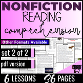 Nonfiction Reading Comprehension Passages Set 2 of 2 6th 7