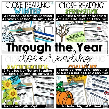 Preview of Summer Reading Comprehension Passages Questions Activities for All Seasons