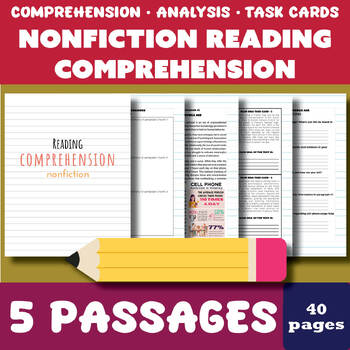 Preview of Nonfiction Reading Comprehension Main Idea w/ Online Quizzes