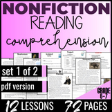 Nonfiction Reading Passages and Questions Set 1 of 2 6th-7th Grade (PDF Version)