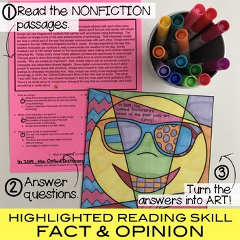 Preview of Non-Fiction Reading Comprehension Passages & Questions Set [v3] | Incl. Emojis
