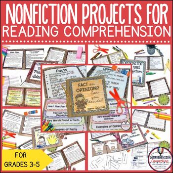 Preview of Nonfiction Reading Comprehension Activities includes 5 Projects Hands-on Lessons