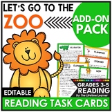 Zoo Animal Nonfiction Reading Task Cards | ELA Test Prep Review
