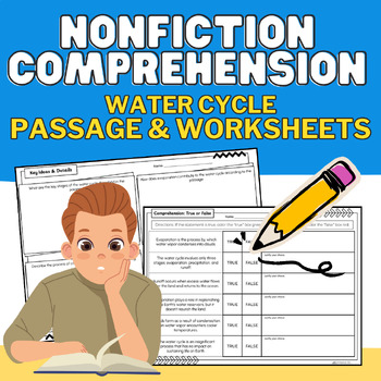 Preview of Nonfiction Reading Comprehension & Science Passage & Worksheets: Butterfly Cycle