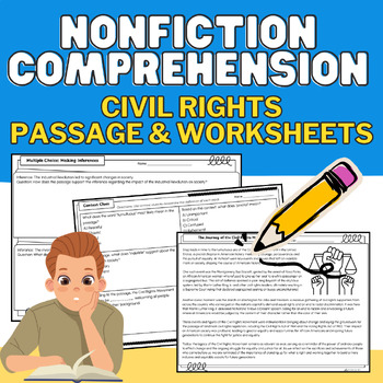 Preview of Nonfiction Reading Comprehension & Social Studies No-Prep Civil Rights Packet