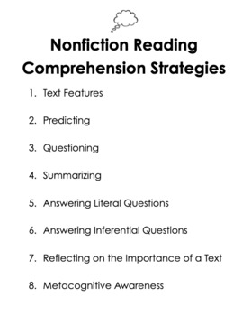Preview of Nonfiction Reading Comprehension Strategies
