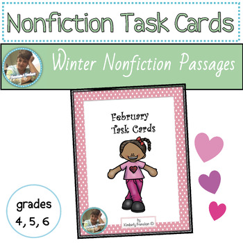 Preview of Nonfiction Reading Comprehension Task Cards for February