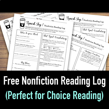 Preview of Nonfiction Reading Log for Choice Reading (Digital Easel & Paper Options)