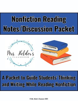 Preview of Nonfiction Reading Notes/Discussion Packet