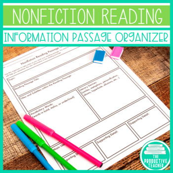 Preview of Graphic Organizer Reading Comprehension