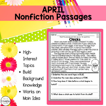 Preview of April Fools' Day Reading Comprehension and more April passages
