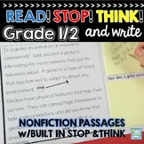 Nonfiction Reading Passages ~ Built in Stop and Think ~ No