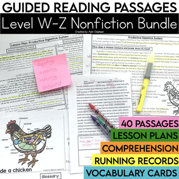 Preview of Level W-Z Nonfiction Guided Reading Passages and Comprehension Questions Bundle