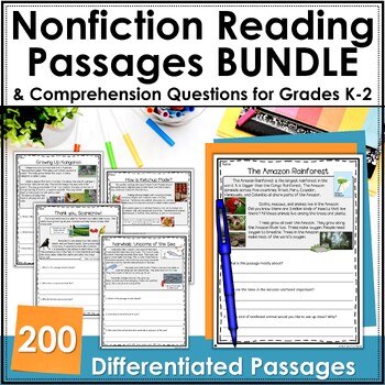 Preview of Nonfiction Reading Comprehension Passages Bundle