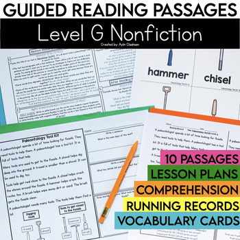 Preview of Level G Nonfiction Guided Reading Passages with Comprehension Questions