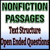 Nonfiction Reading Passages Text Structures Open Ended Questions
