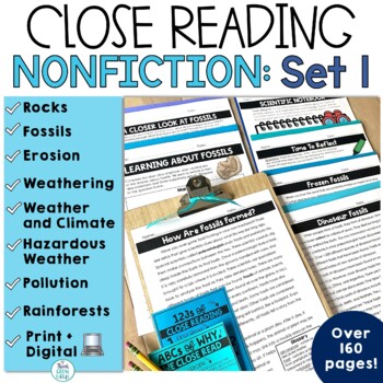 Preview of Nonfiction Close Reading Passages Anchor Chart 3rd 4th 5th Grade ELA Test Prep
