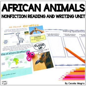Preview of Nonfiction Reading Passages and Lesson Plans African Animals