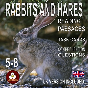 Preview of Rabbits and Hares Reading Passages and Task Cards for Distance Learning