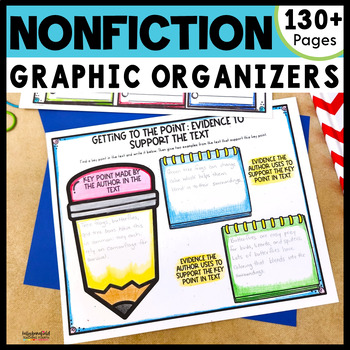 Preview of Nonfiction Reading Comprehension Graphic Organizers Main Idea, Text Features