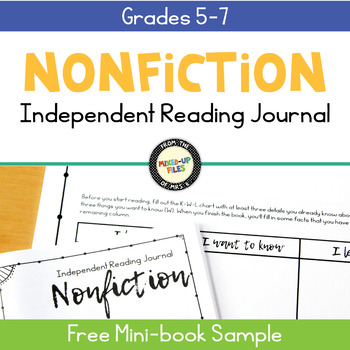 Preview of Nonfiction Reading Response Journal FREE mini-book