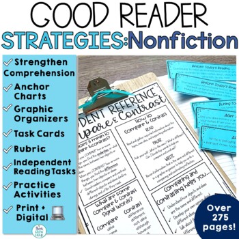 Preview of Nonfiction Reading Strategies Comprehension Posters and Activities