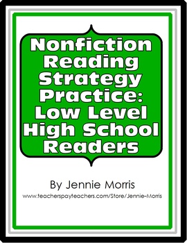 Preview of Nonfiction Reading Strategy Practice Worksheet for Low Level High School Readers