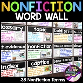 Nonfiction Reading Word Wall: Text Features Posters, Readi