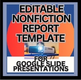 Nonfiction Report Template Editable Google Slide, digital 