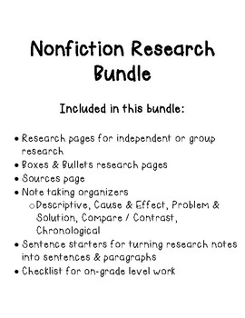 Preview of Nonfiction Research Pack