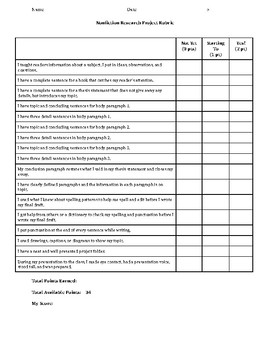 Preview of Nonfiction Research Project/Paper Rubric - Editable