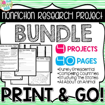 Preview of Nonfiction Research Projects BUNDLE - Print & Go - Common Core