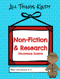 Nonfiction Research Recording Sheets