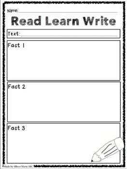 Preview of Nonfiction Comprehension Response Preview: Read Write Learn