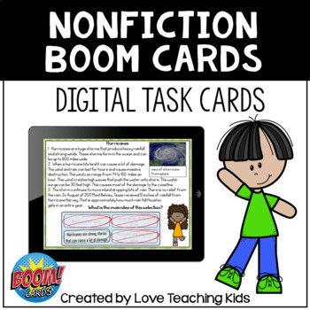 Preview of Nonfiction Review Boom Cards Digital Task Cards for Distance Learning