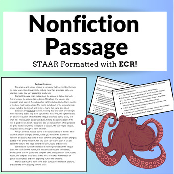Preview of Nonfiction STAAR Formatted Passage with ECR Essay for RACES Strategy