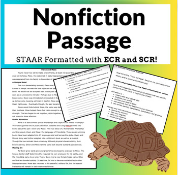 Preview of Nonfiction STAAR Formatted Passage with SCR and ECR for RACES Strategy