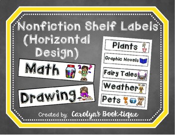Preview of Nonfiction Shelf Labels (Horizontal)- UPDATED