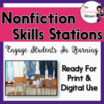 Preview of Nonfiction Skills Stations - Print & Digital