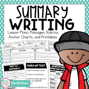 Preview of Nonfiction Summary Reading Response Writing Unit