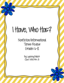 Preview of Nonfiction Terms Review: I Have, Who Has?