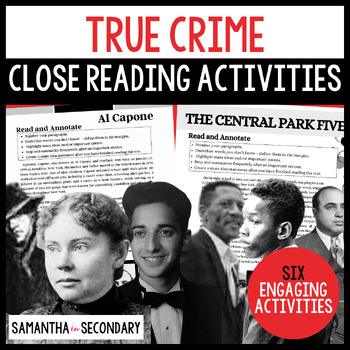 Preview of Nonfiction Informational Text Close Reading Activities Bundle - True Crime
