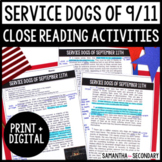 Nonfiction Text Close Reading Activities Service Dogs of 9/11