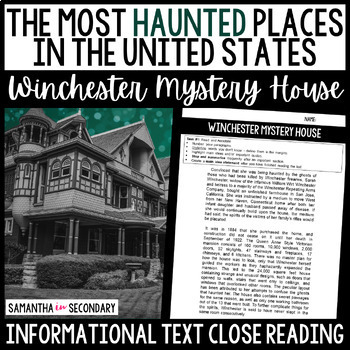Preview of Nonfiction Text Close Reading Passage and Activities - Winchester Mystery House