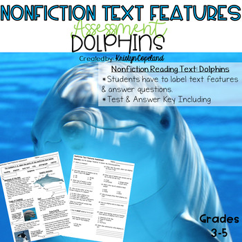 Preview of Nonfiction Text Features Test/Assessment: Dolphins (Digital & Printable)