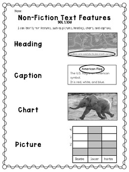 Preview of Nonfiction Text Feature Matching Quick Check/Assessment